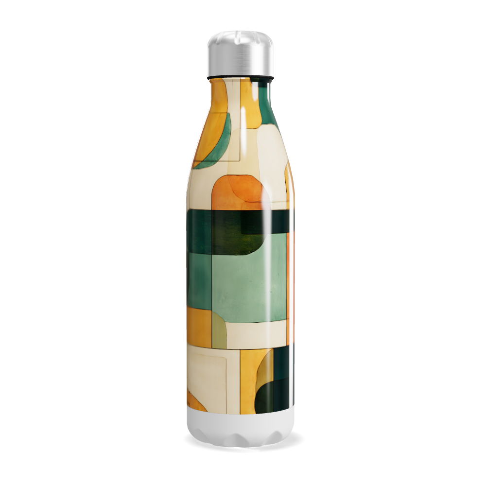 Garrafa Inox - Estampa Geométrica Colorida