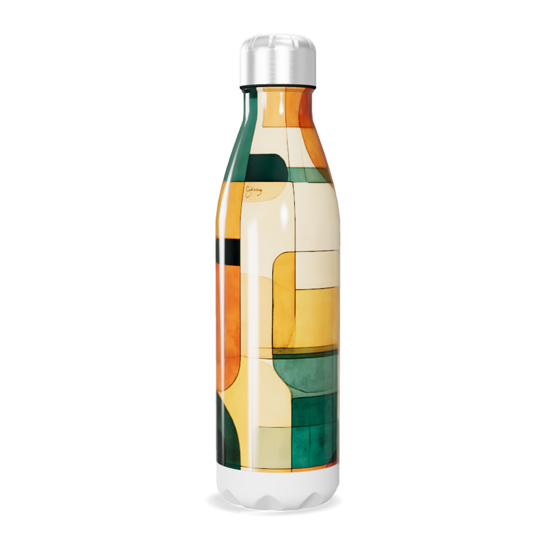 Garrafa Inox - Estampa Geométrica Colorida