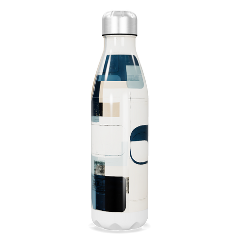 Garrafa Inox - Estampa Geométrica Azul