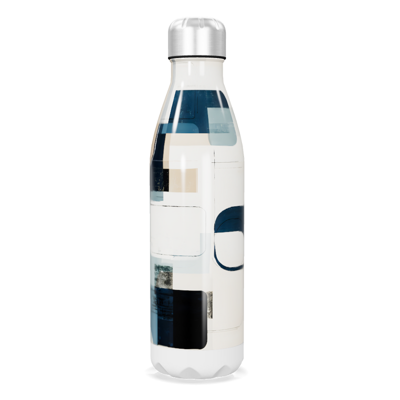 Garrafa Inox - Estampa Geométrica Azul