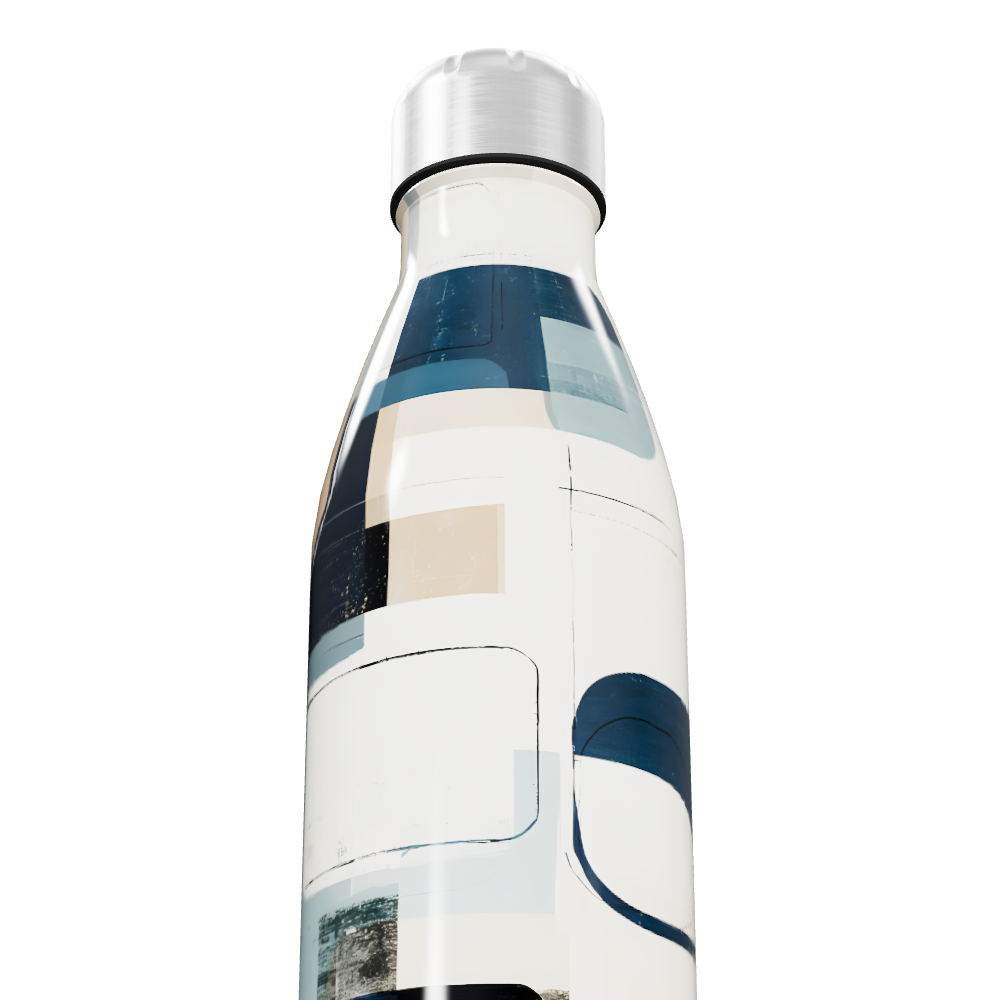 Garrafa Inox - Estampa Geométrica Azul