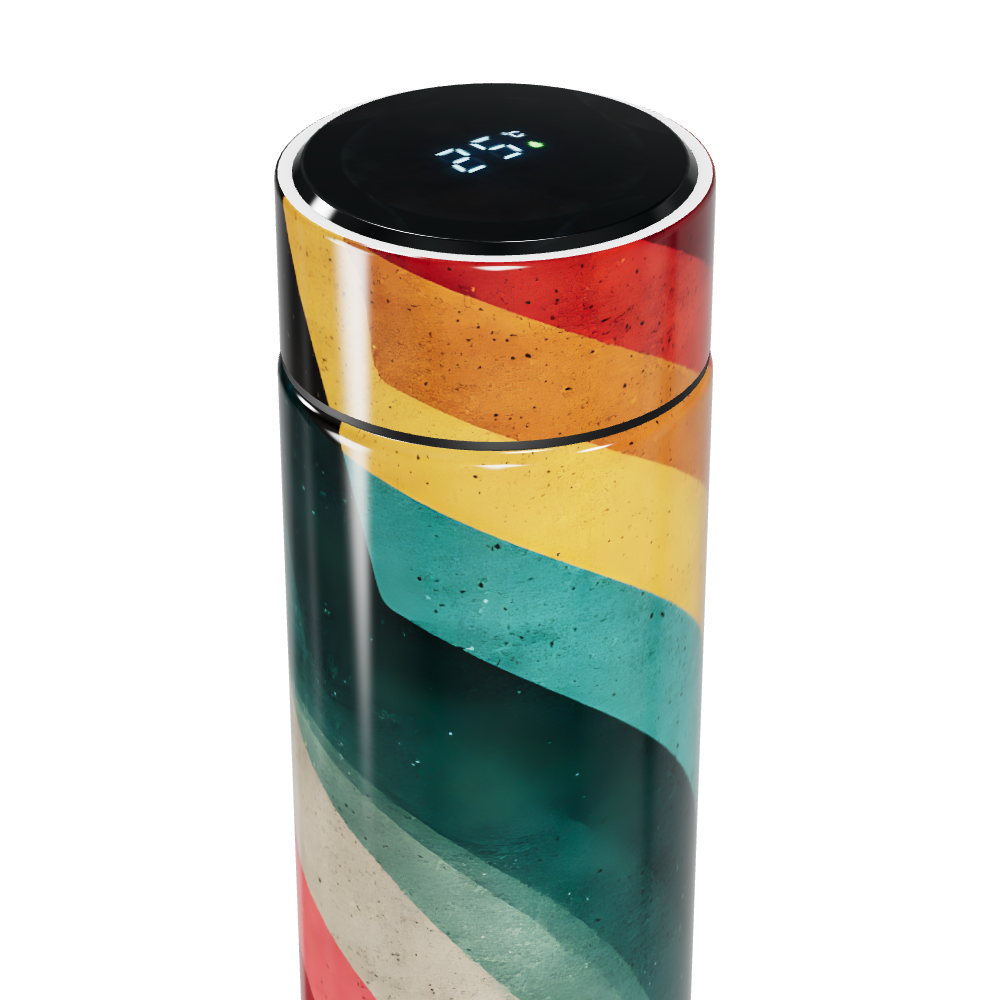 Garrafa Térmica Touch - Colorida com Estampa Ondas