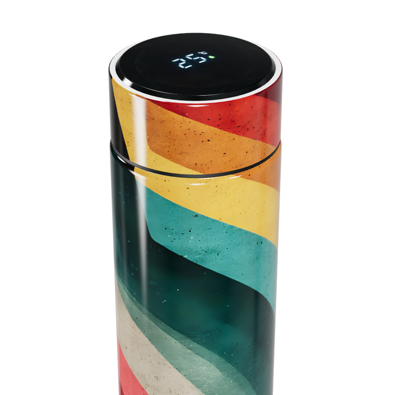 Garrafa Térmica Touch - Colorida com Estampa Ondas