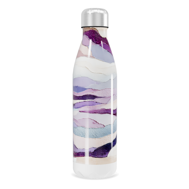 Garrafa Inox - Estampa Ondas Roxas