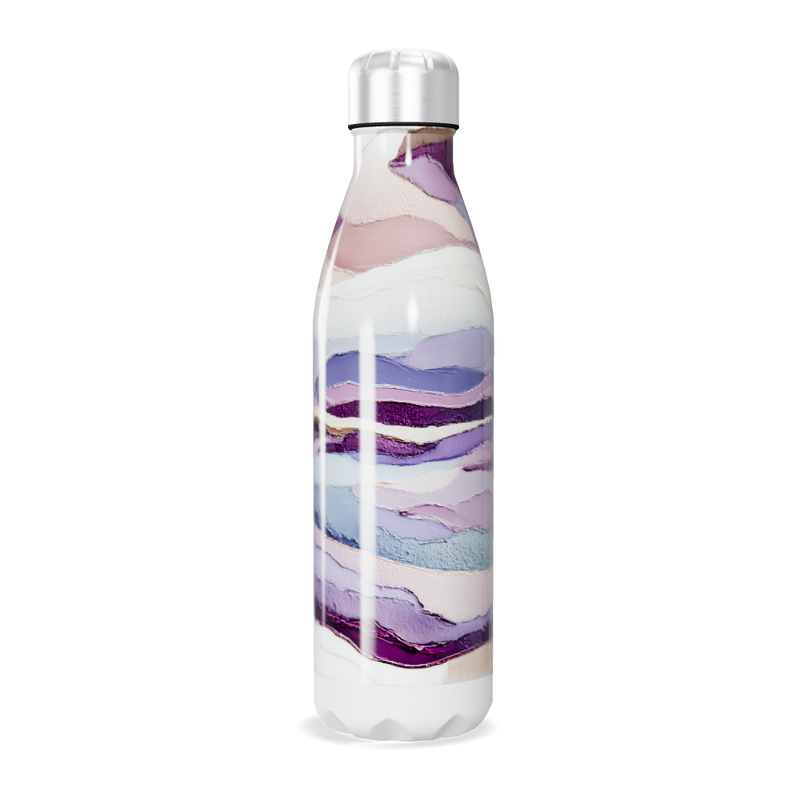 Garrafa Inox - Estampa Ondas Roxas