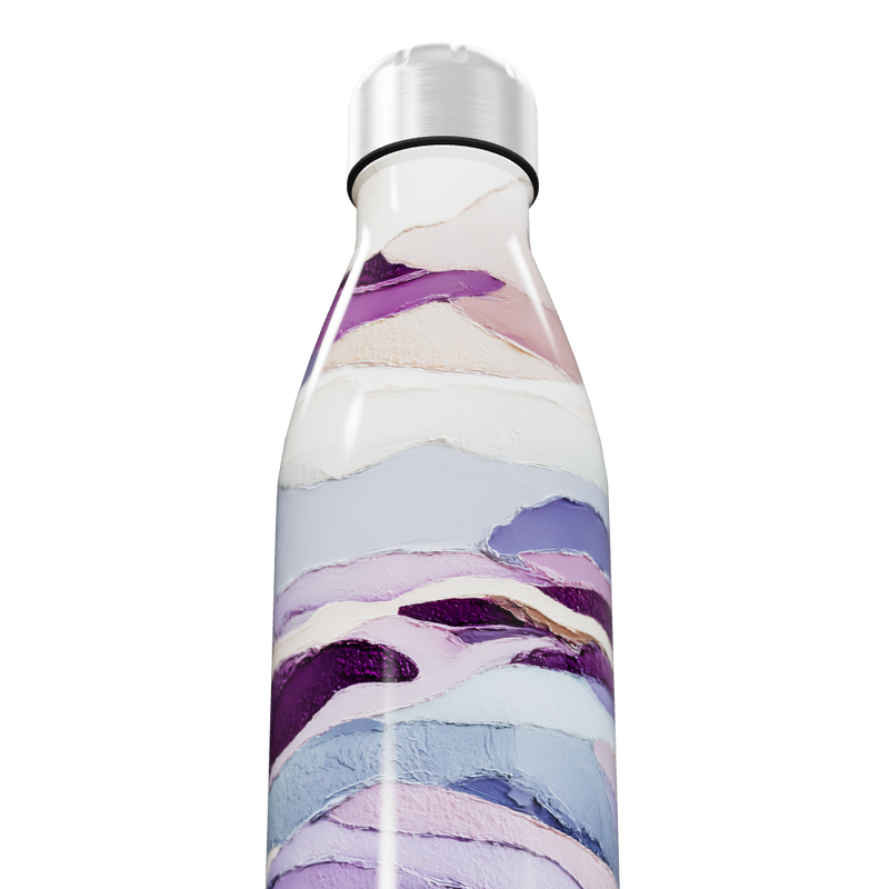 Garrafa Inox - Estampa Ondas Roxas
