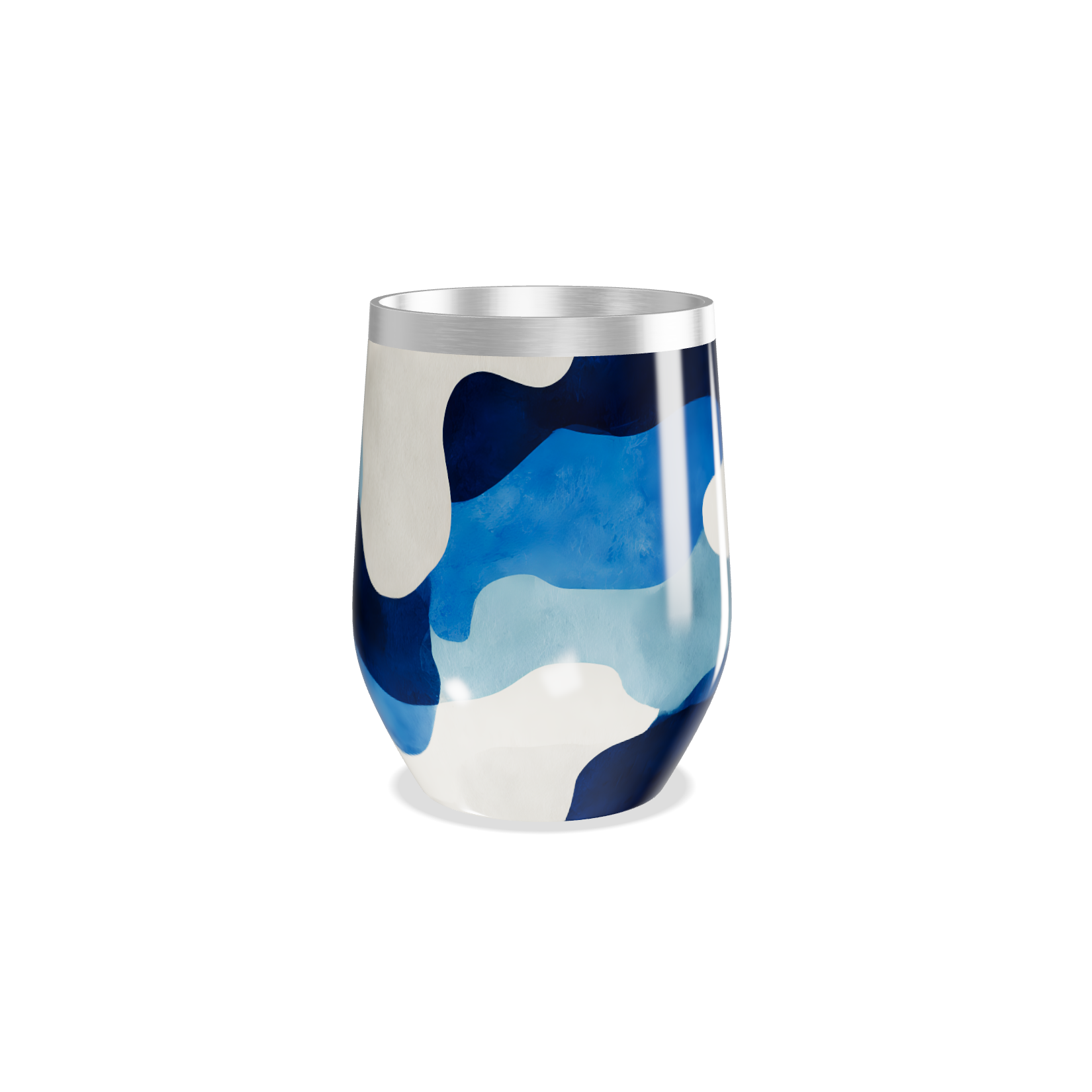 Copo Térmico Slim - Azul com Estampa Ondulada