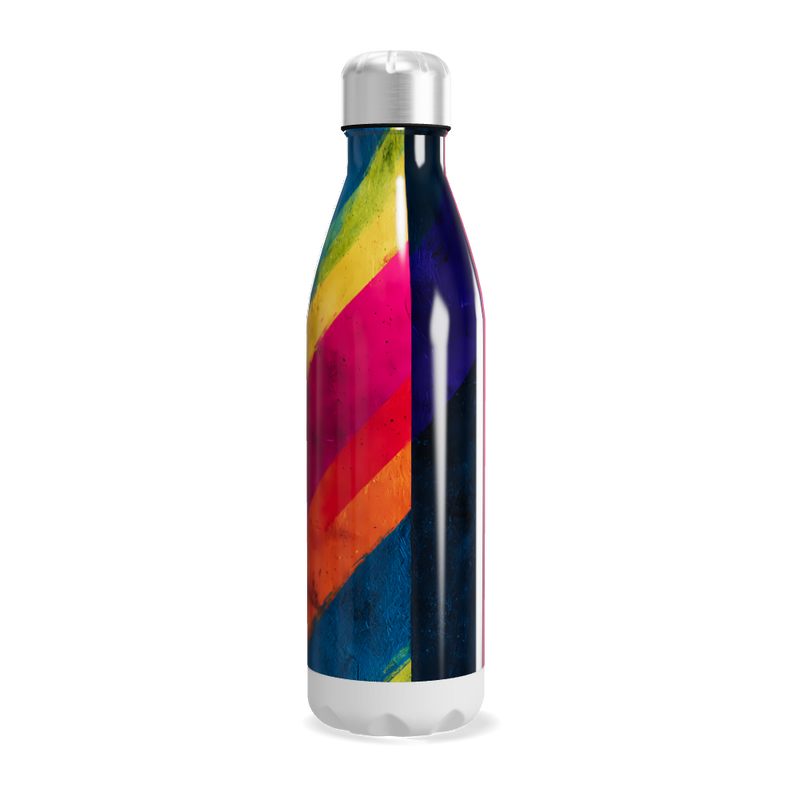 Garrafa Inox Multicolorida com Tampa Prata