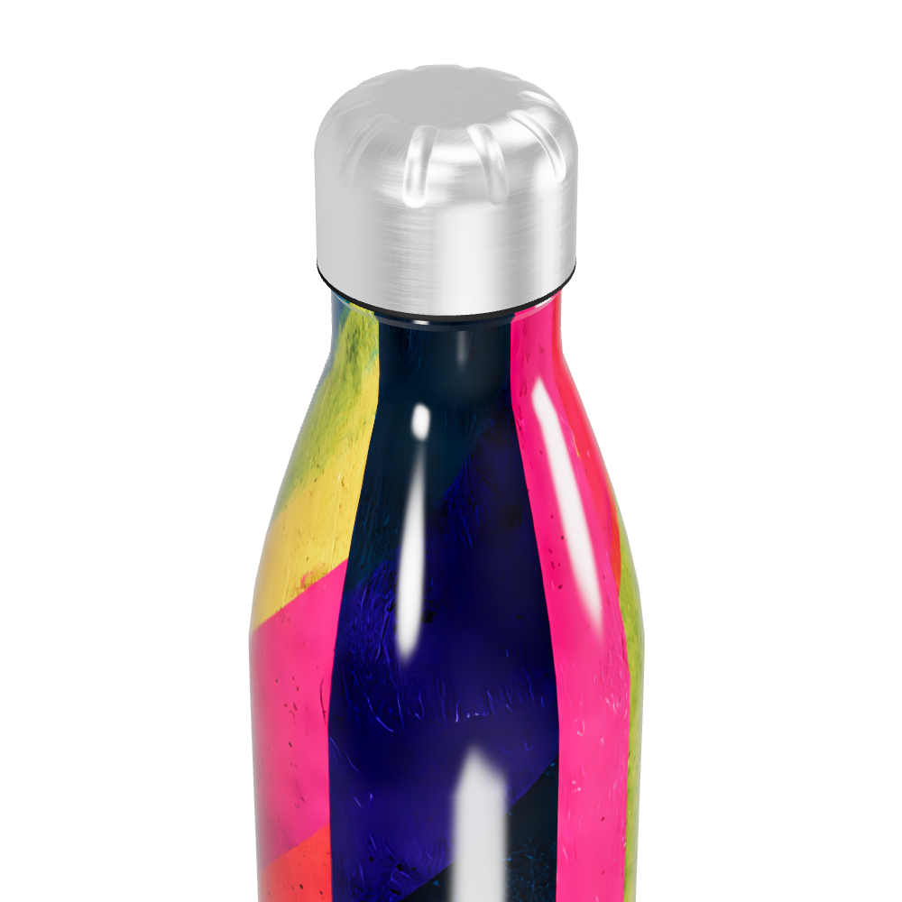 Garrafa Inox Multicolorida com Tampa Prata