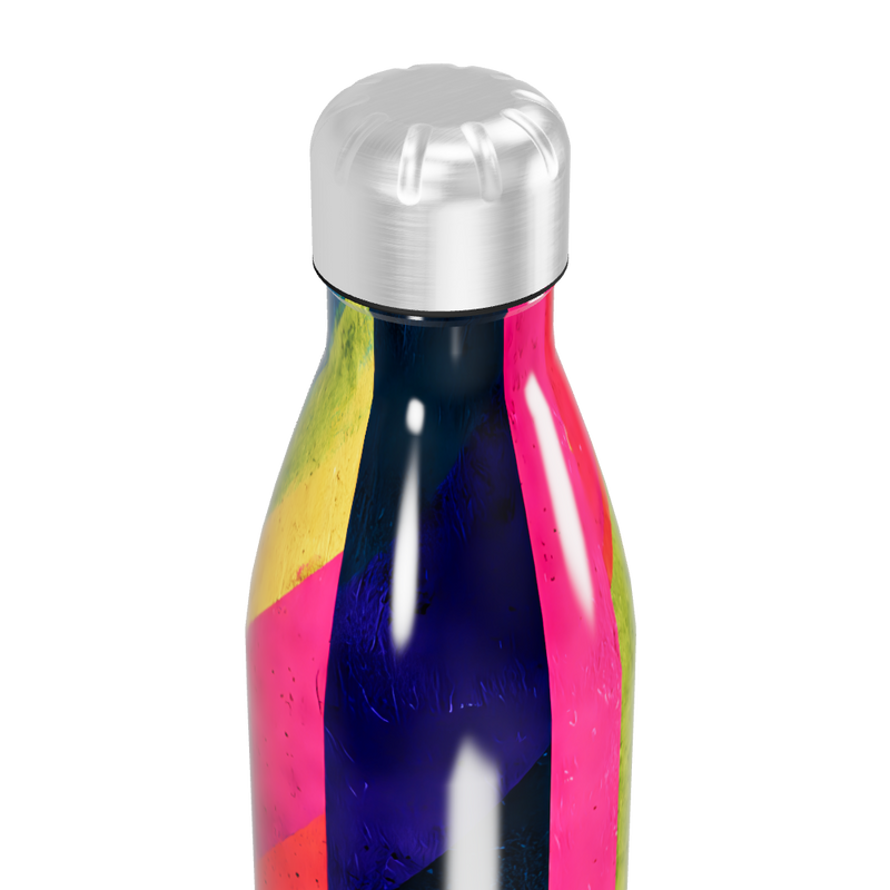 Garrafa Inox Multicolorida com Tampa Prata
