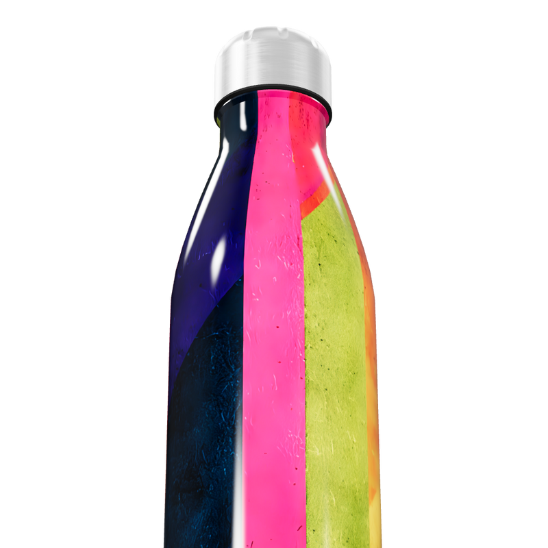 Garrafa Inox Multicolorida com Tampa Prata