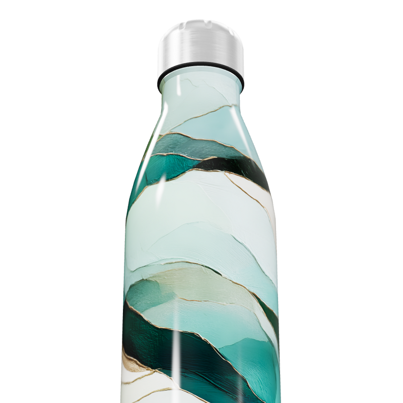 Garrafa Inox Verde - Estampa Abstrata