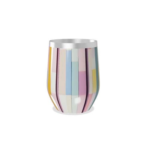 Copo Térmico Slim - Listrado Colorido Inox