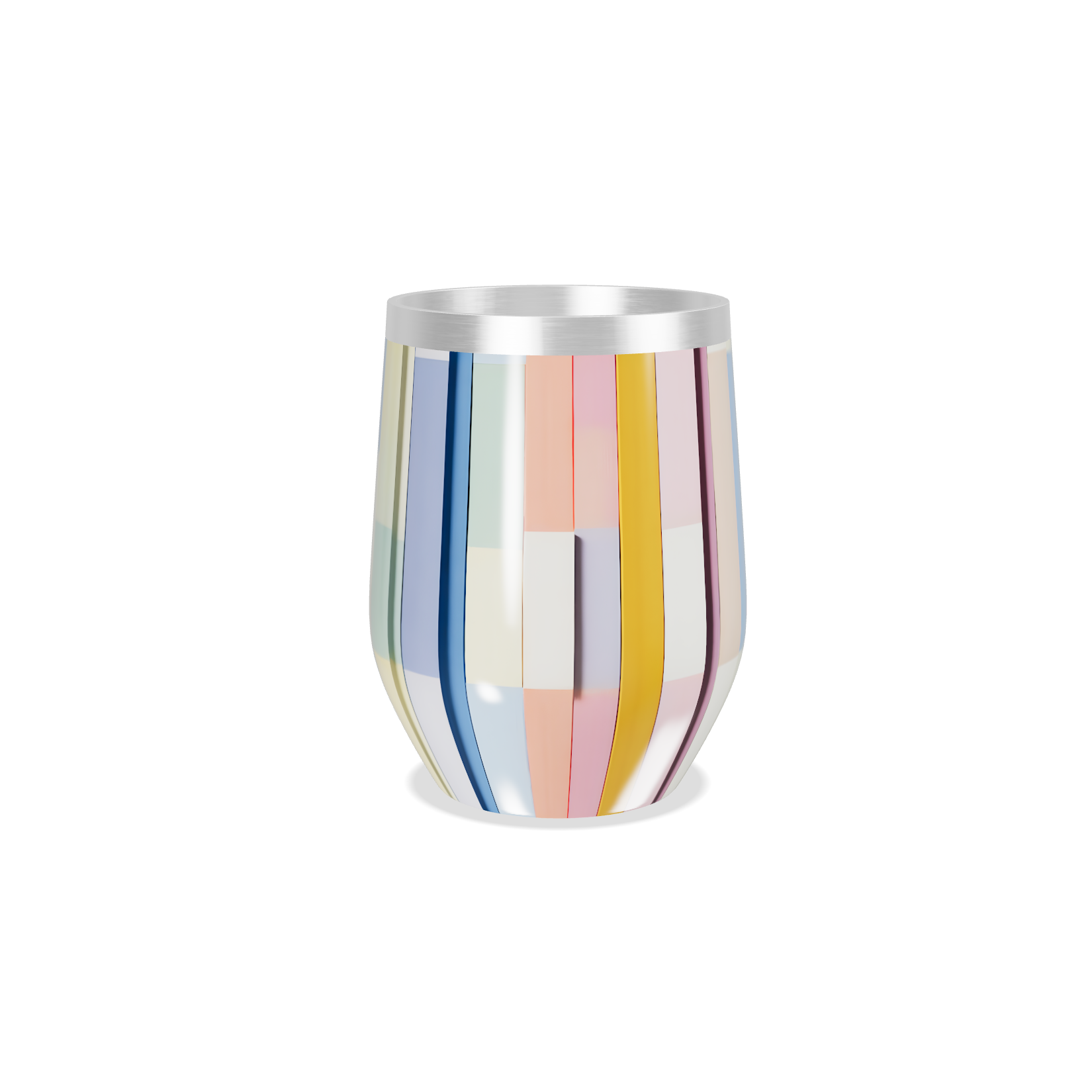 Copo Térmico Slim - Listrado Colorido Inox