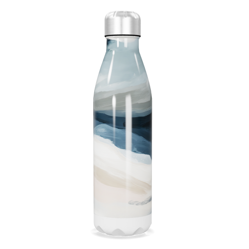 Garrafa Inox - Azul com Estampa Abstrata