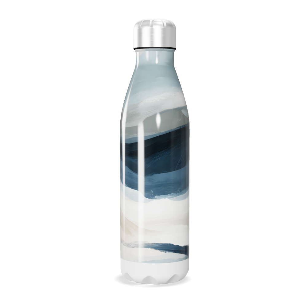 Garrafa Inox - Azul com Estampa Abstrata