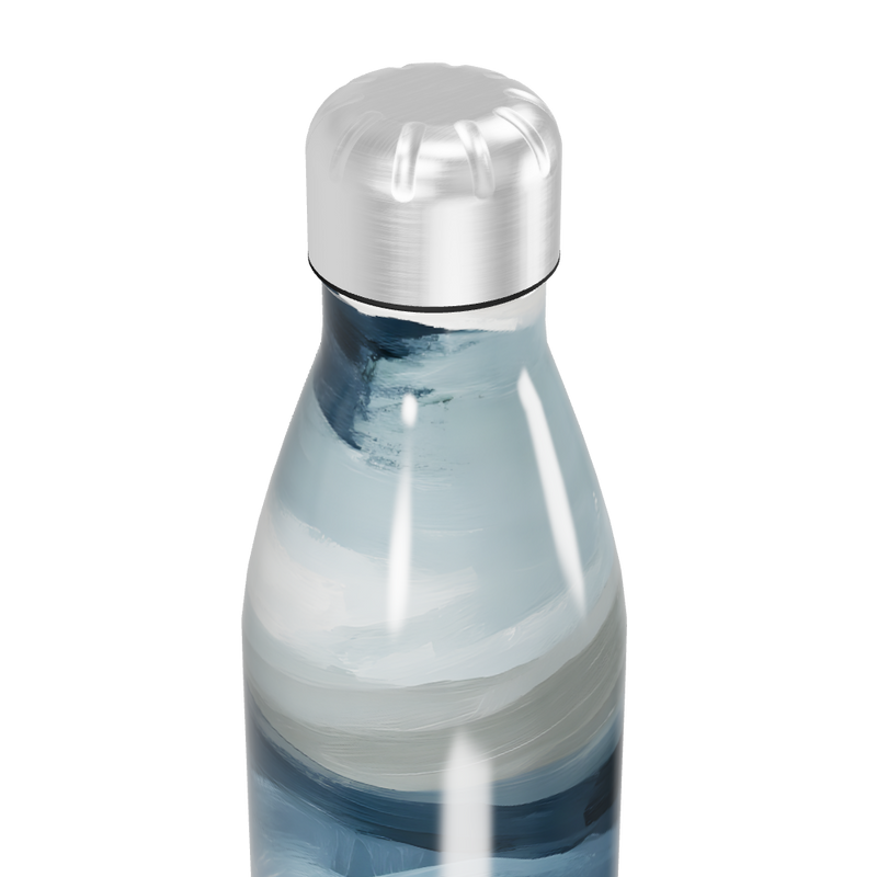 Garrafa Inox - Azul com Estampa Abstrata