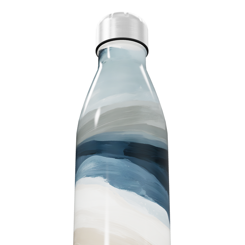 Garrafa Inox - Azul com Estampa Abstrata