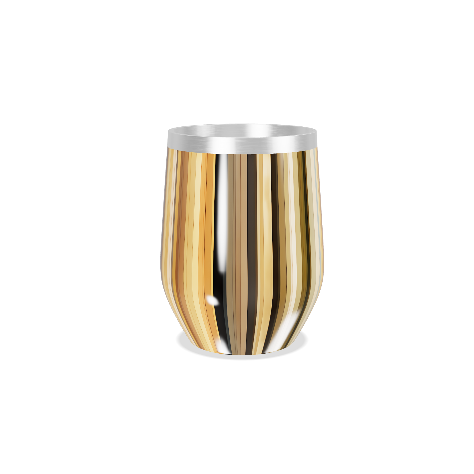 Copo Térmico Slim - Listrado Multicolorido Aço