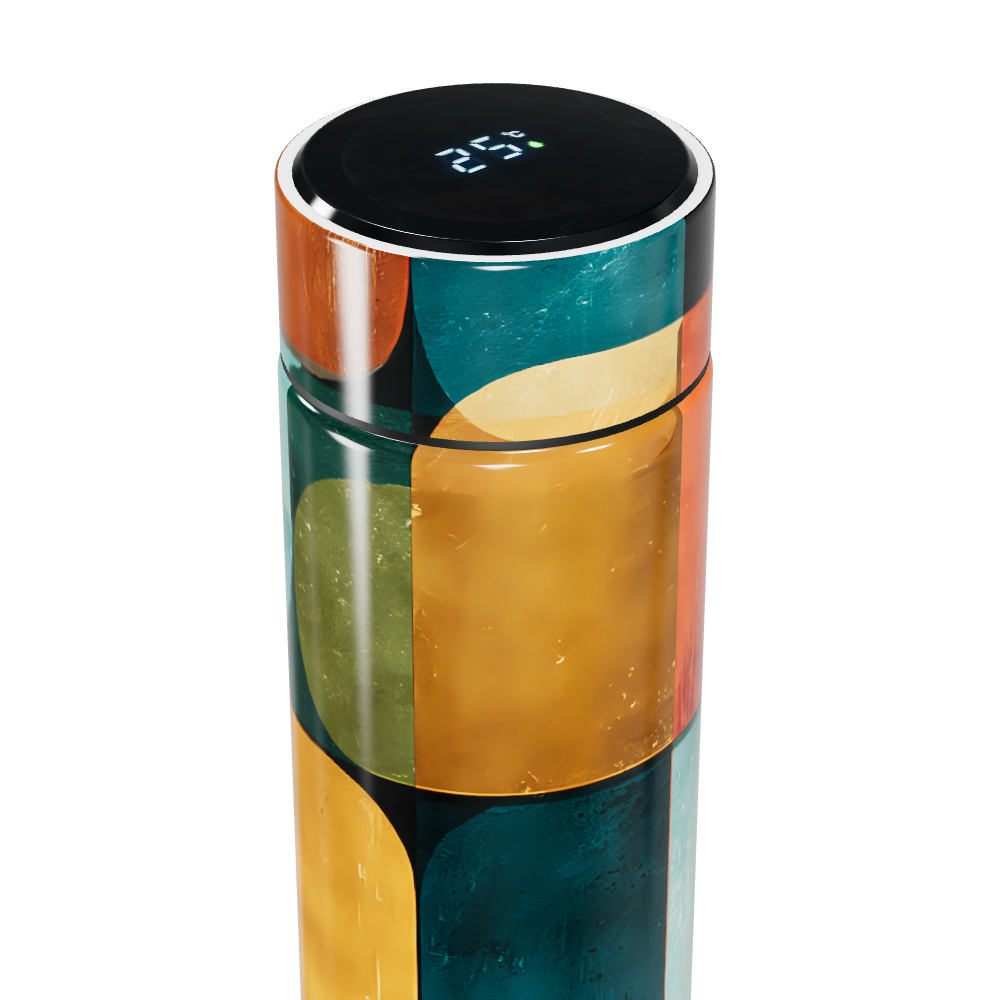 Garrafa Térmica Touch - Colorida com Estampa Geométrica