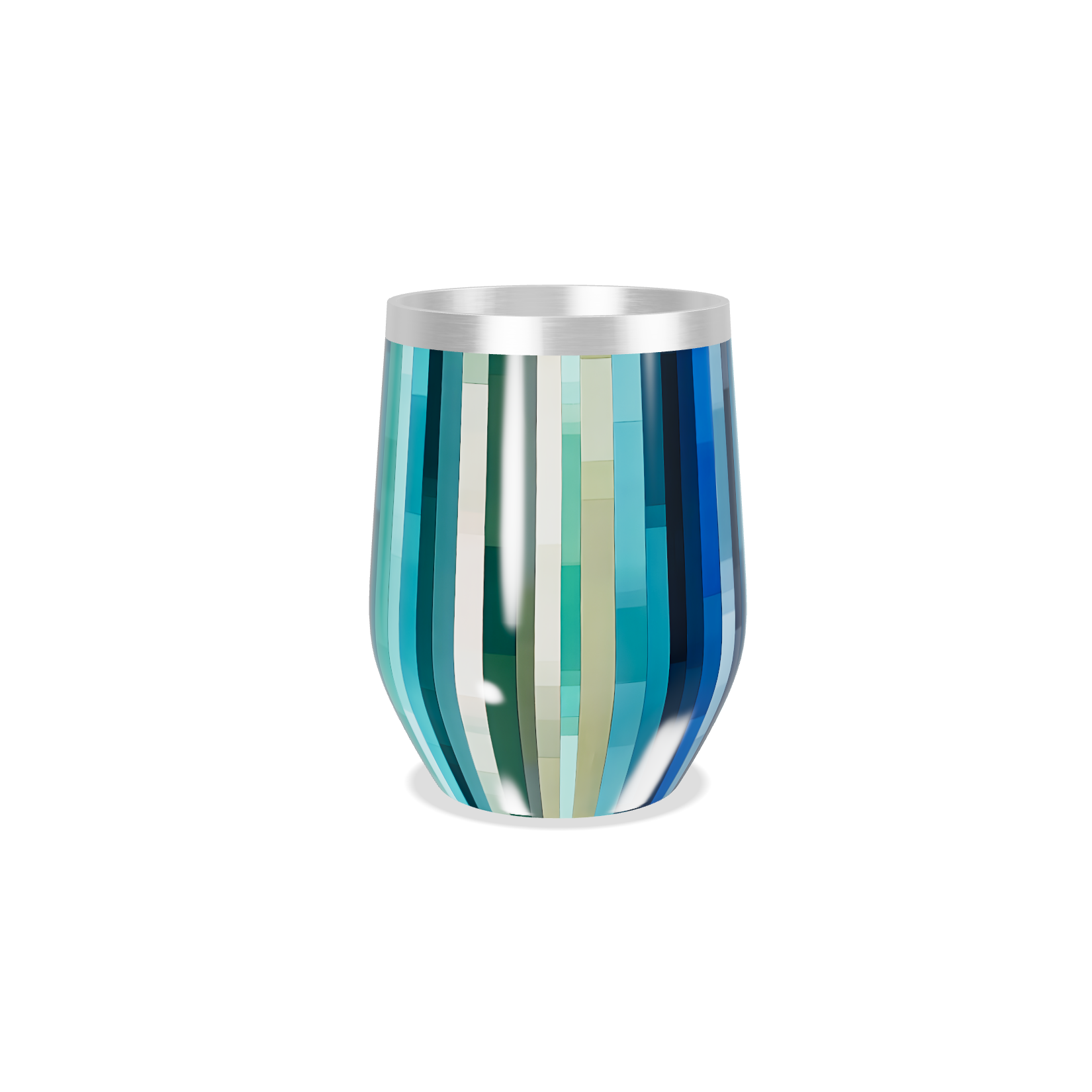 Copo Térmico Slim - Azul Listrado Inox