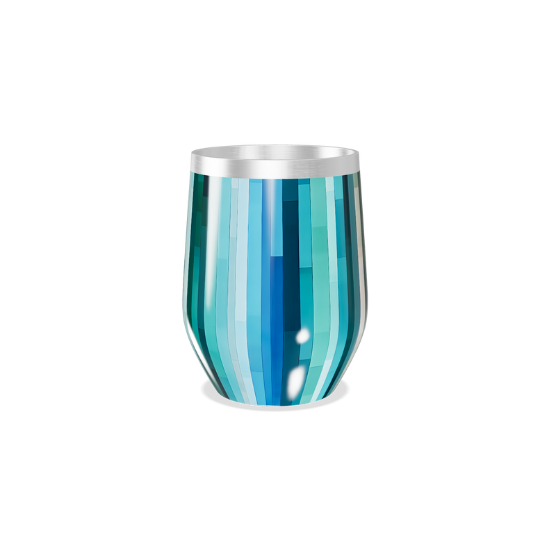 Copo Térmico Slim - Azul Listrado Inox