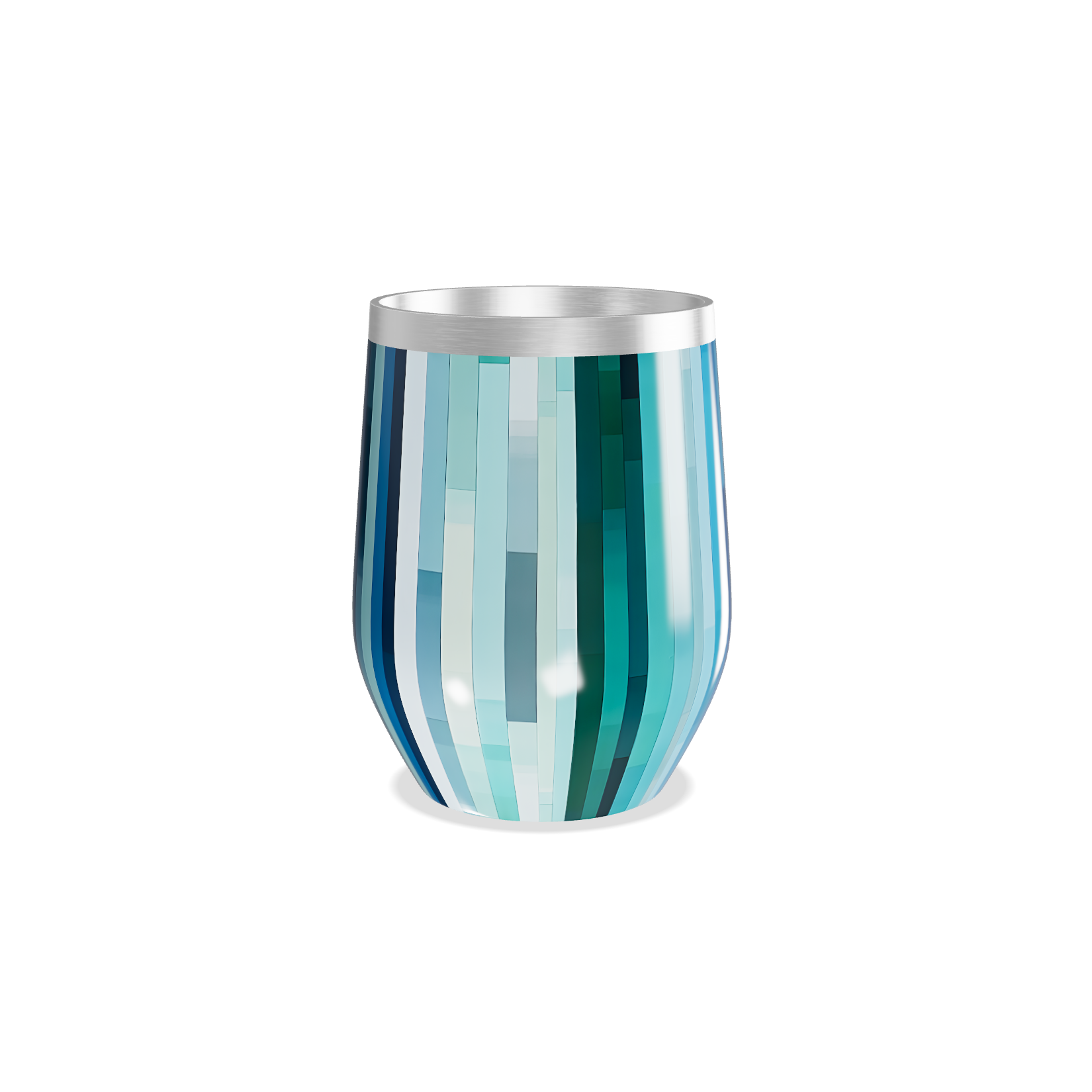 Copo Térmico Slim - Azul Listrado Inox