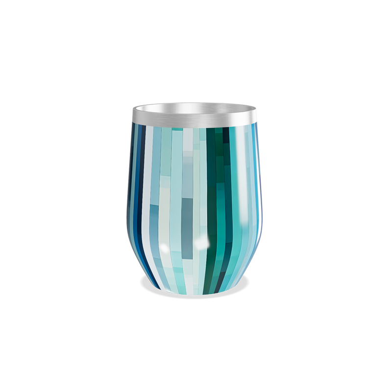 Copo Térmico Slim - Azul Listrado Inox