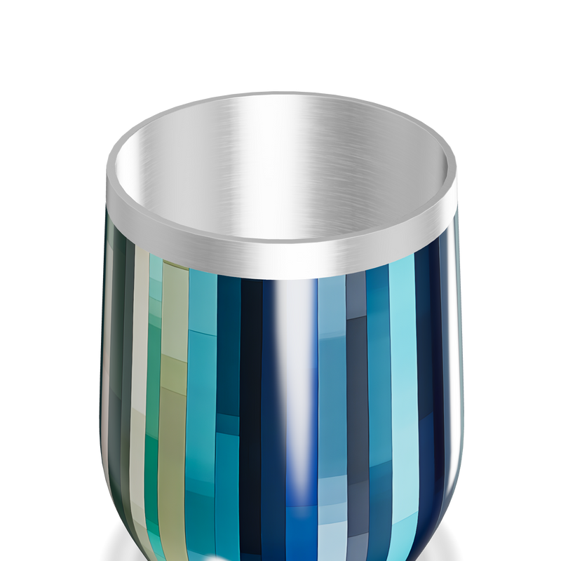 Copo Térmico Slim - Azul Listrado Inox