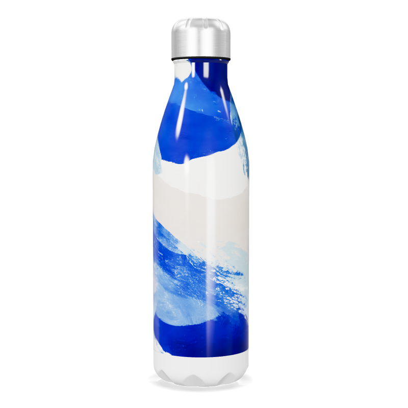 Garrafa Inox - Azul com Estampa Artística