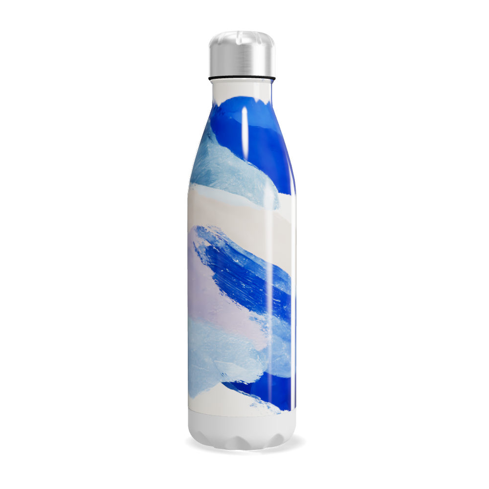 Garrafa Inox - Azul com Estampa Artística