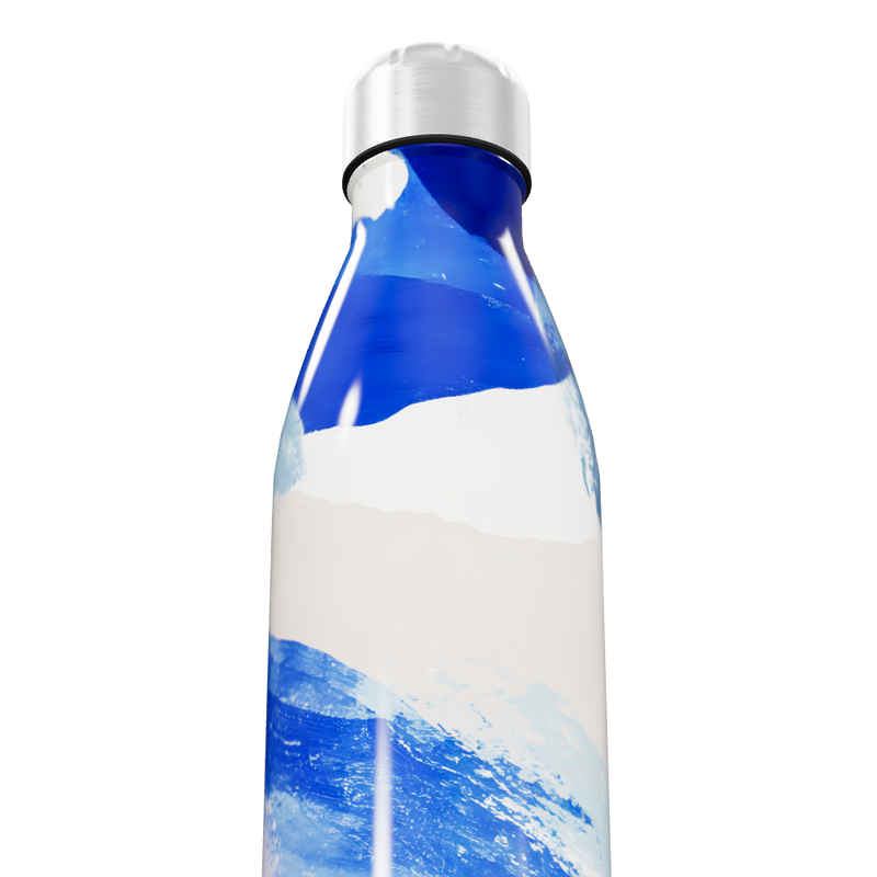 Garrafa Inox - Azul com Estampa Artística