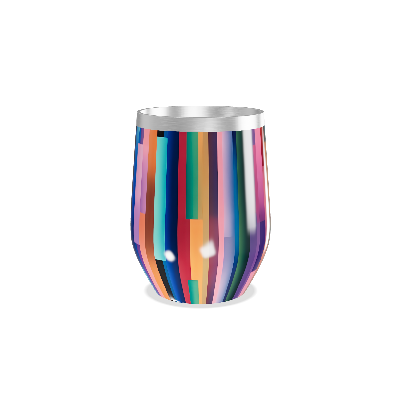 Copo Térmico Slim - Listras Coloridas Inox