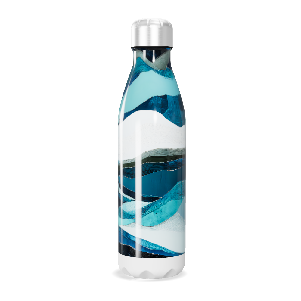 Garrafa Inox - Estampa Ondas Azul