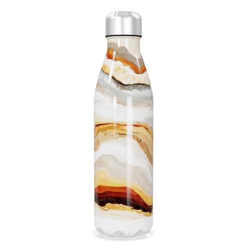 Garrafa Inox Estampa Mármore Bege