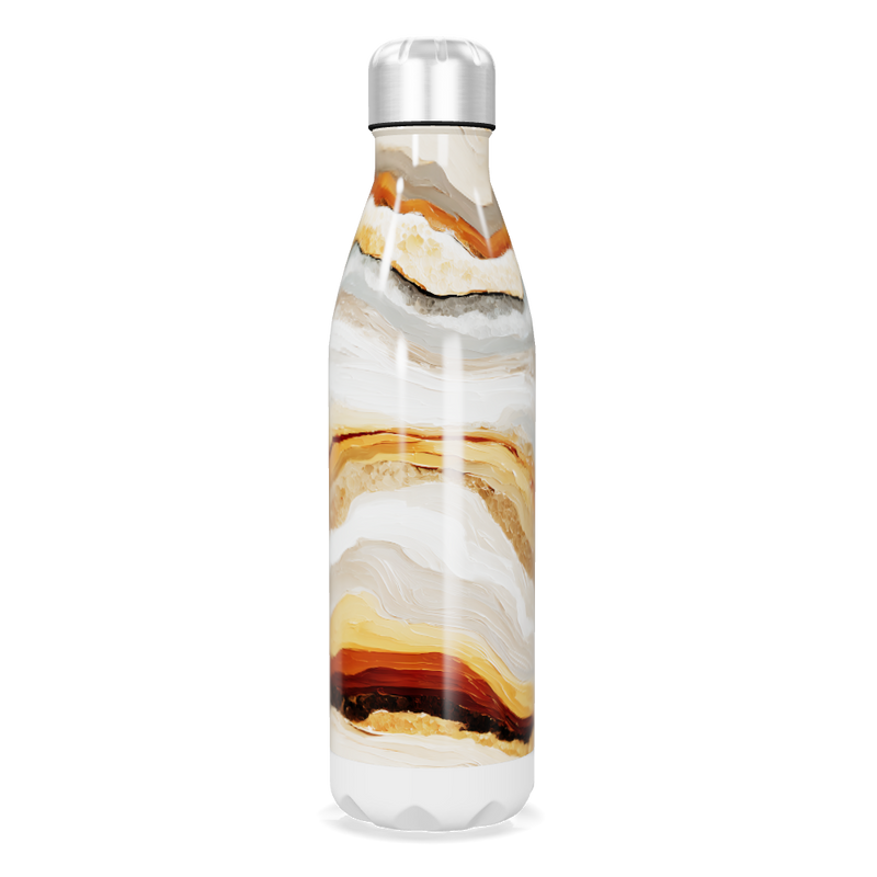 Garrafa Inox Estampa Mármore Bege