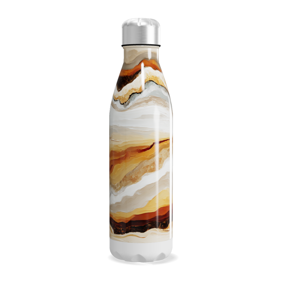 Garrafa Inox Estampa Mármore Bege
