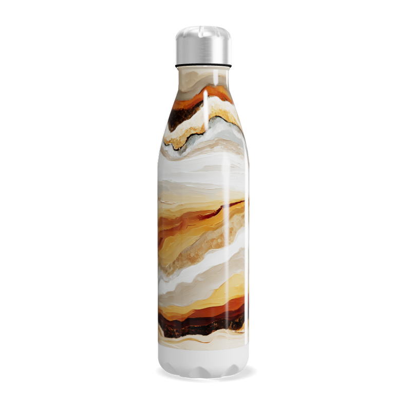 Garrafa Inox Estampa Mármore Bege