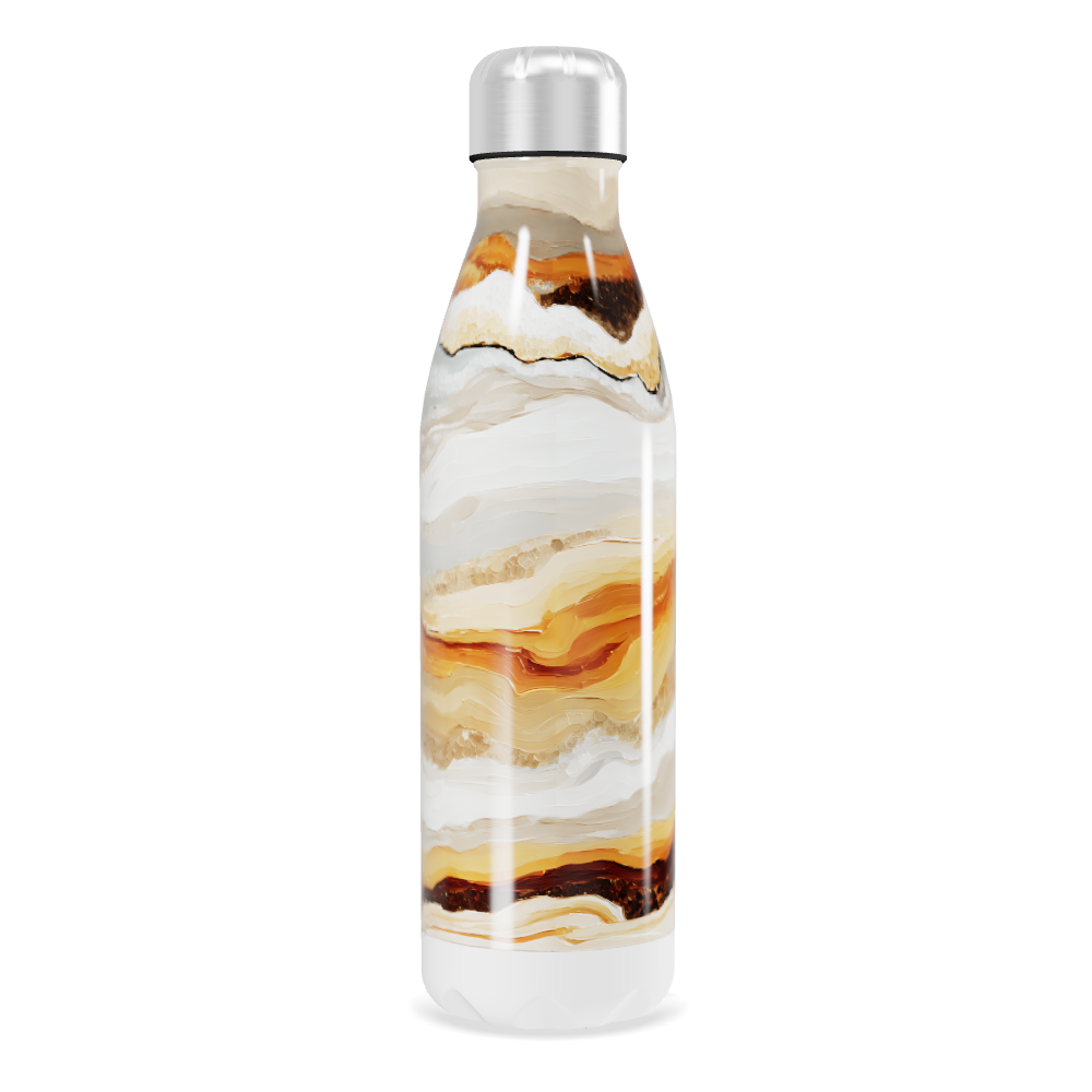 Garrafa Inox Estampa Mármore Bege