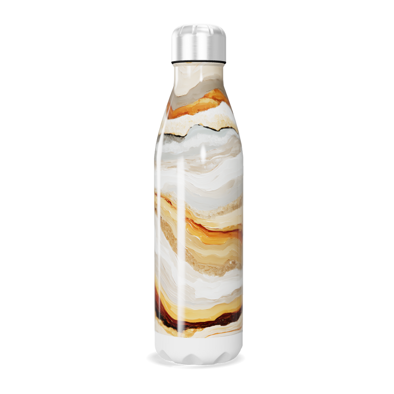 Garrafa Inox Estampa Mármore Bege