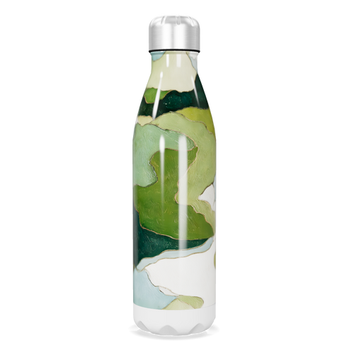 Garrafa Inox Estampa Verde Abstrata