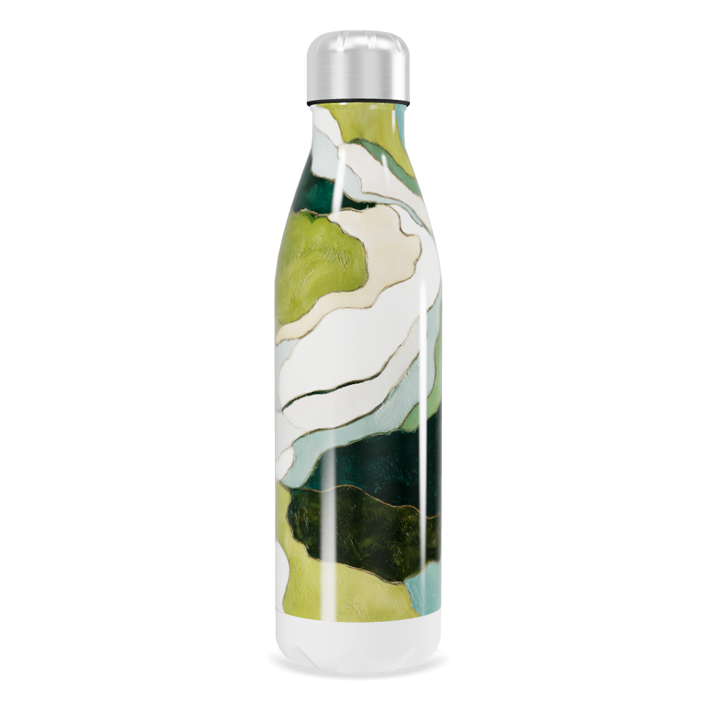 Garrafa Inox Estampa Verde Abstrata