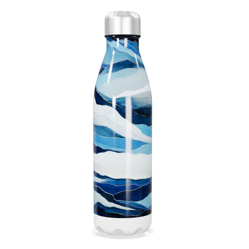 Garrafa Inox - Estampa Azul e Branca