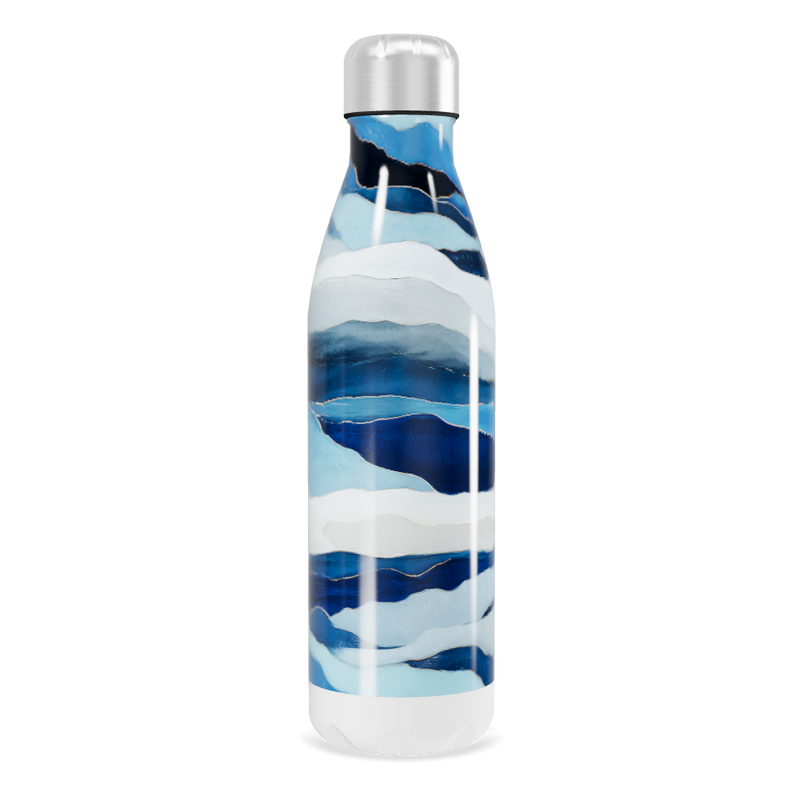 Garrafa Inox - Estampa Azul e Branca