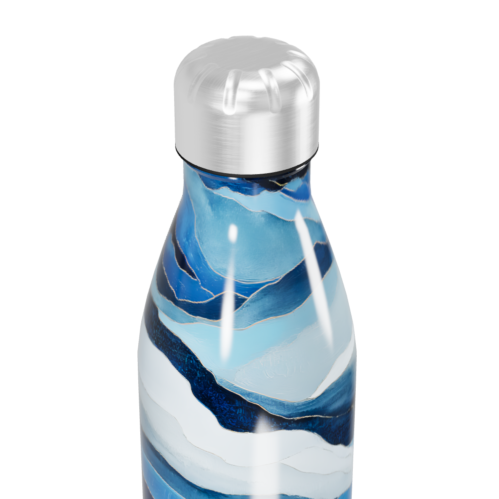 Garrafa Inox - Estampa Azul e Branca