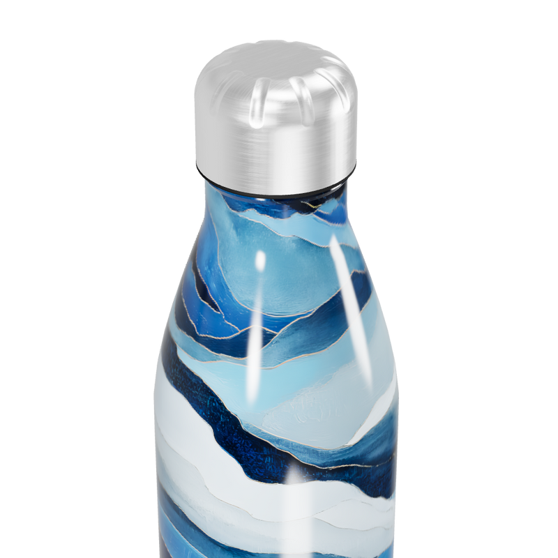 Garrafa Inox - Estampa Azul e Branca