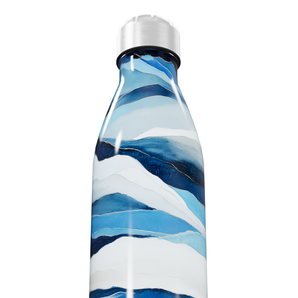 Garrafa Inox - Estampa Azul e Branca