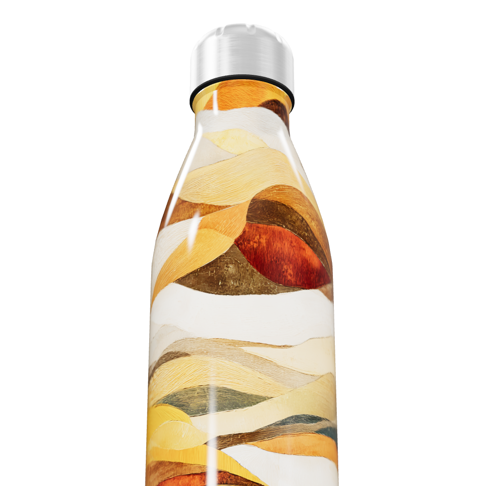 Garrafa Inox - Estampa Ondas Coloridas