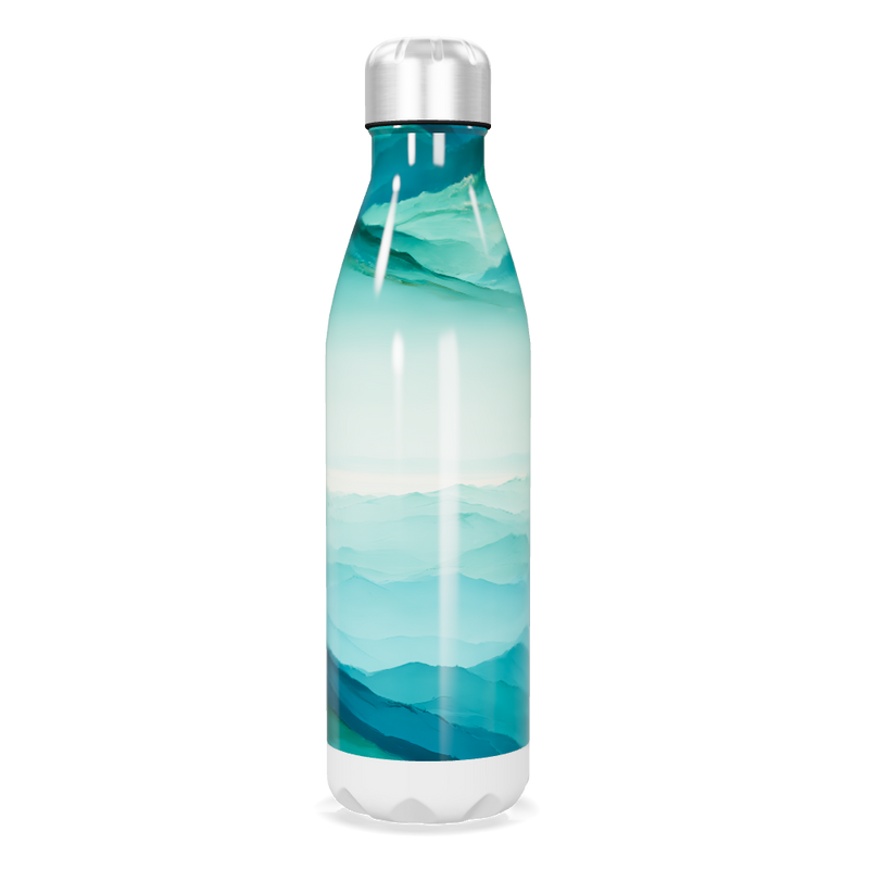Garrafa Inox - Azul com Estampa Montanhas