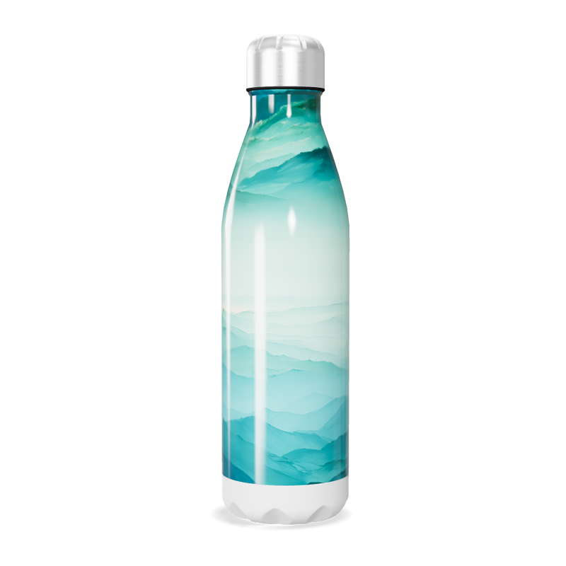 Garrafa Inox - Azul com Estampa Montanhas